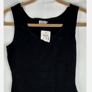 NWT Vtg Guess Georges Marciano Black Leotard Bodysuit Womens L Stretch USA